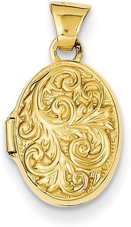 Small Paisley 14K Gold Oval Locket 