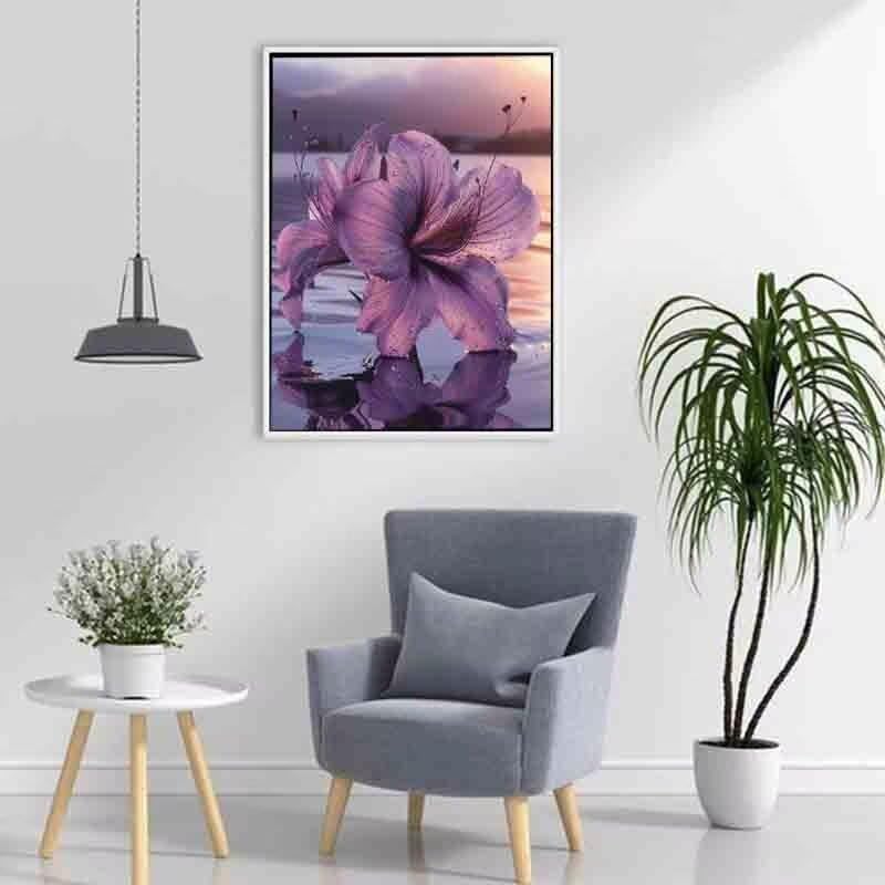 5D Diamant Schilderij Kits voor Volwassenen, Witte Bloem, DIY Volledige Boor Art Kit Kristal Strass Borduurwerk Kunst voor Thuis Muur Decor Leuk Cadeau Aanpasbaar 30 * 40 CM