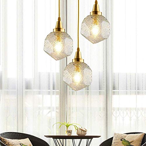 Lampe suspendue chambre moderne en verre avec douille E14 - 3
