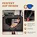CADOCA® Hundebox faltbar Transportbox XXL 90x60x66cm robust atmungsaktiv Transporttasche Auto Rückbank Haustiertransportbox Hundetragetasche Anthrazit
