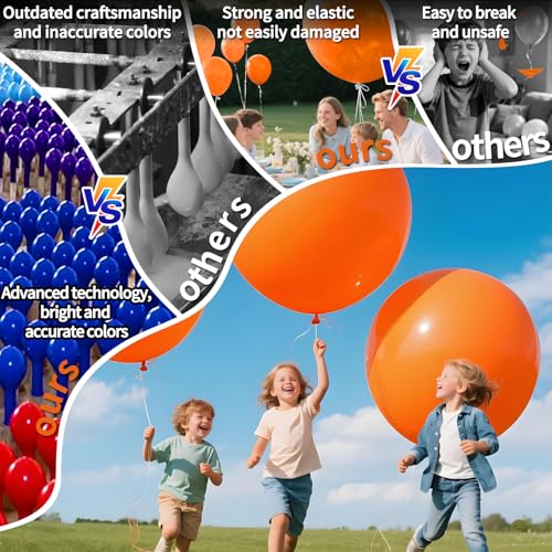 Image of Orange Balloons 9pcs, 36 Inch Large Orange Balloons for Balloon Garland Arch as Birthday Party Decorations, Wedding Decorations