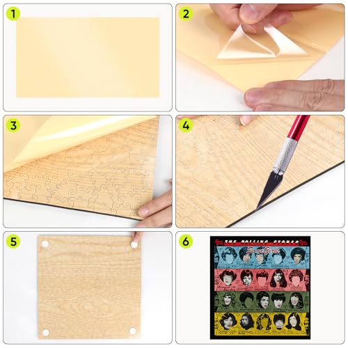 WOODLUX The Rolling Stones Puzzle de Madera - SomeGirls 300 Piezas Decorativo Oficial con Corte Preciso y Forma Única, 12.4x12.4 pulgadas, Logo Icónico Lengua miniatura 6