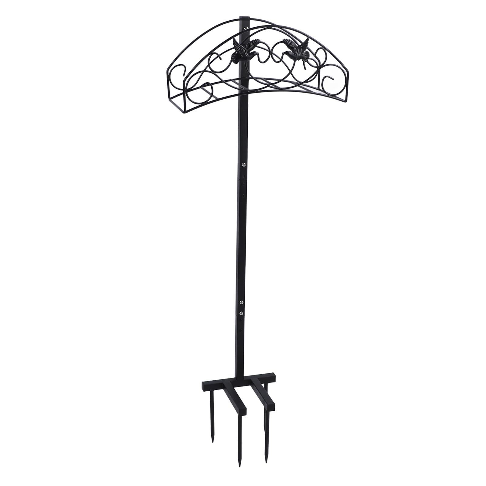 Soporte para manguera de jardín, soporte para manguera de agua independiente desmontable con cesta de almacenamiento, patio exterior de hierro