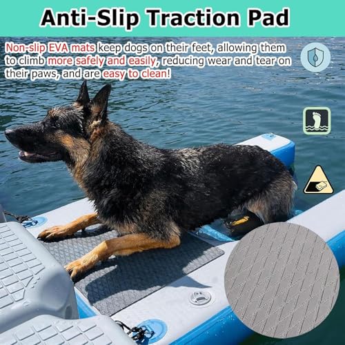Rampe d'eau gonflable pour chien échelle de secours piscine jaune - 8