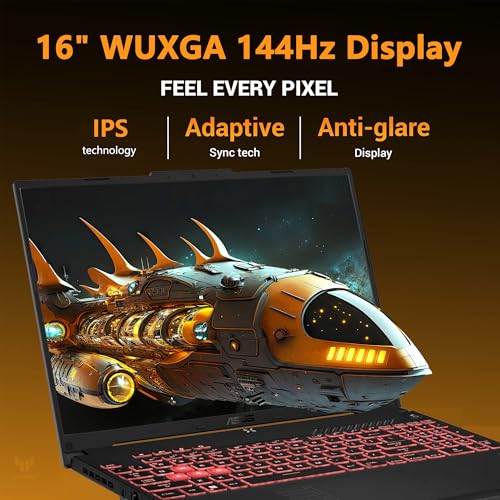 TUF A16 Gaming Laptop | 16" WUXGA IPS 144Hz | AMD 6-Core Ryzen 7 7445HS | 16GB DDR5 512GB SSD | NVIDIA GeForce RTX 4050 (194 AI Tops) | Tastiera retroilluminata USB 4 Wi-Fi 6 Win11 w/DLCA - Notebook - Immagine 5