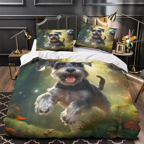 Housse de couette Schnauzer miniature King size en microfibre qualité hôtelière - 4