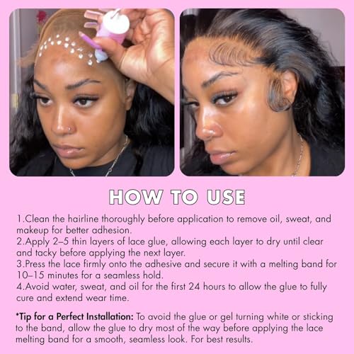 Image of Dolahair Wig Glue Spray for Front Lace Wig Lace Melting Spray for Wigs Melting Spray Lace Bond Spray Lace Glue Kit Wig Install Kit (Melting Spray Kit-60ml)