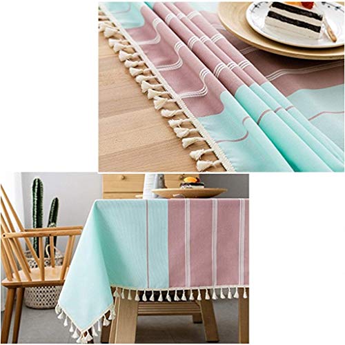 Nappe rectangulaire coton lin 120x120cm imperméable grise à franges