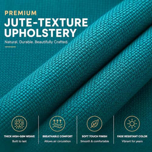 Image of Seventh Heaven Rejioce 2 Seater 4 * 6 Jute Fabric Washable Cover Sofa Cum Bed with 2 Cushions 2 Seater Double Foam Fold Out Sofa Cum Bed (Finish Color - Blue Delivery Condition - Pre-Assembled)