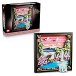 LEGO Art Paesaggio Giapponese con Ciliegi Fioriti - Kit di Modellismo Fai da Te per Adulti - Decorazione da Parete 3D in Cornice per Quadri con Monte Fuji, Sakura e Cascata - Idea Regalo - 31218