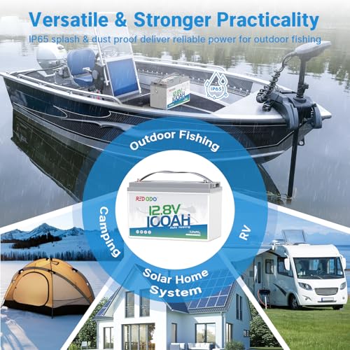 Image of Redodo 12V 100Ah Self-Heating Lithium Battery for RV, Boats, and Solar Home Systems