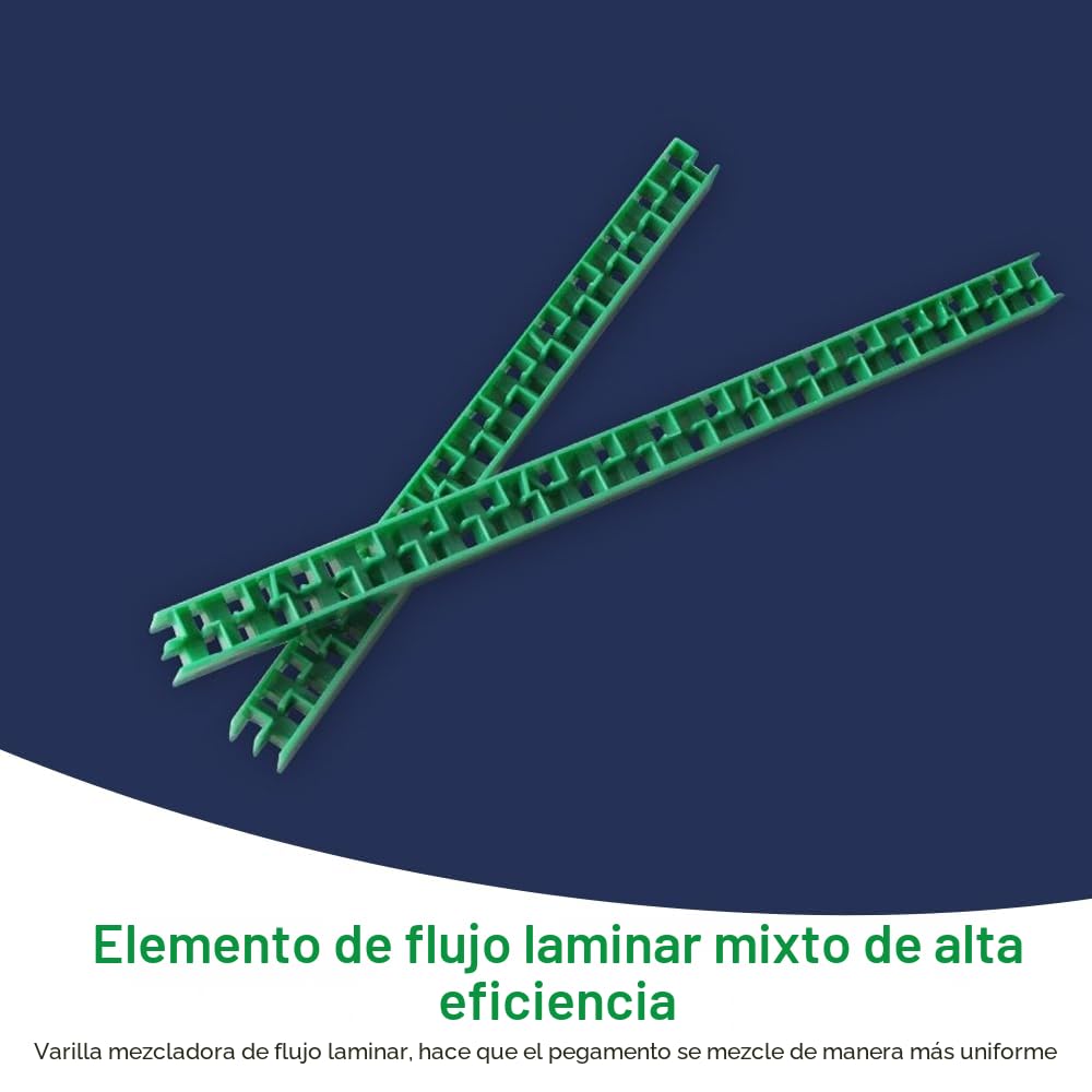 100 Pcs Canulas para Pegamento Dos Componentes, Cánula Mezcladora Bicomponente para Plastico, Pistola Bicomponente 50ml, Tubo de Mezcla AB