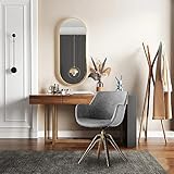 ARTPLAN Swivel Side Chair No Wheels Arm Chair with Gold Metal Legs,Upholstered Sigle Mid-Century Mod