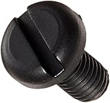 Nylon 6/6 Pan Head Machine Screw, Black, Slotted Drive, #2-56 Thread Size, 3/8
