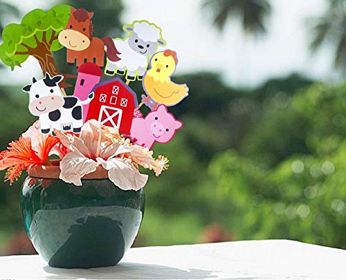 image for LaVenty 28 PCS Farm Animals Birthday Centerpiece Farm Animals Party Fa