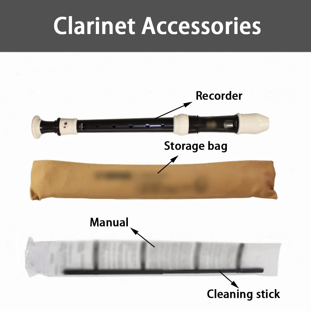 flöte Professionelle Barockblockflöten In C, Blockflöte Deutsche Griffweise 8-Loch-Anfänger Deutsche Blockflöten, 3-stufiges Flöteninstrument, Mit Aufbewahrungstasche(Schwarz,Baroque)