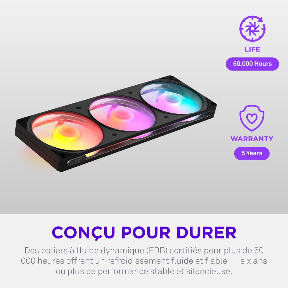 NZXT F360 RGB Reverse - Ventilateur monobloc 360mm Inversé - Noir