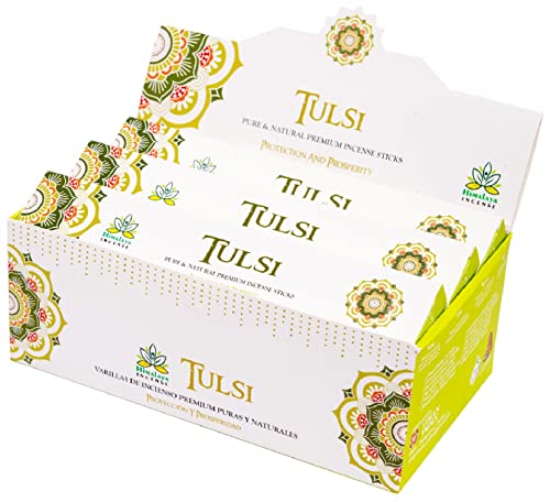Image of Himalaya Premium Incense Sticks for Everyday Use | Aroma Fragrance Sticks| Pooja Room Items for Home & Prayers | Freshness Positive Energy (Tulsi) (Pack of 12, Each of 15 GM)