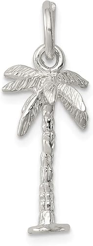 Colgante de plata de ley 925 maciza con colgante de palmera (0.787 in x 0.394 in)