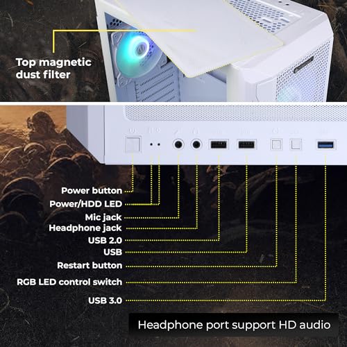 Image of ZEBRONICS Ronin Mid-Tower Premium Gaming Cabinet EATX /ATX /mATX,3X 120mm Front + 1x 120mm Rear Fan,ARGB Inner Glow,RGB LED Control,Tempered Glass Side Panel,USB 3.0, Magnetic Dust Filter