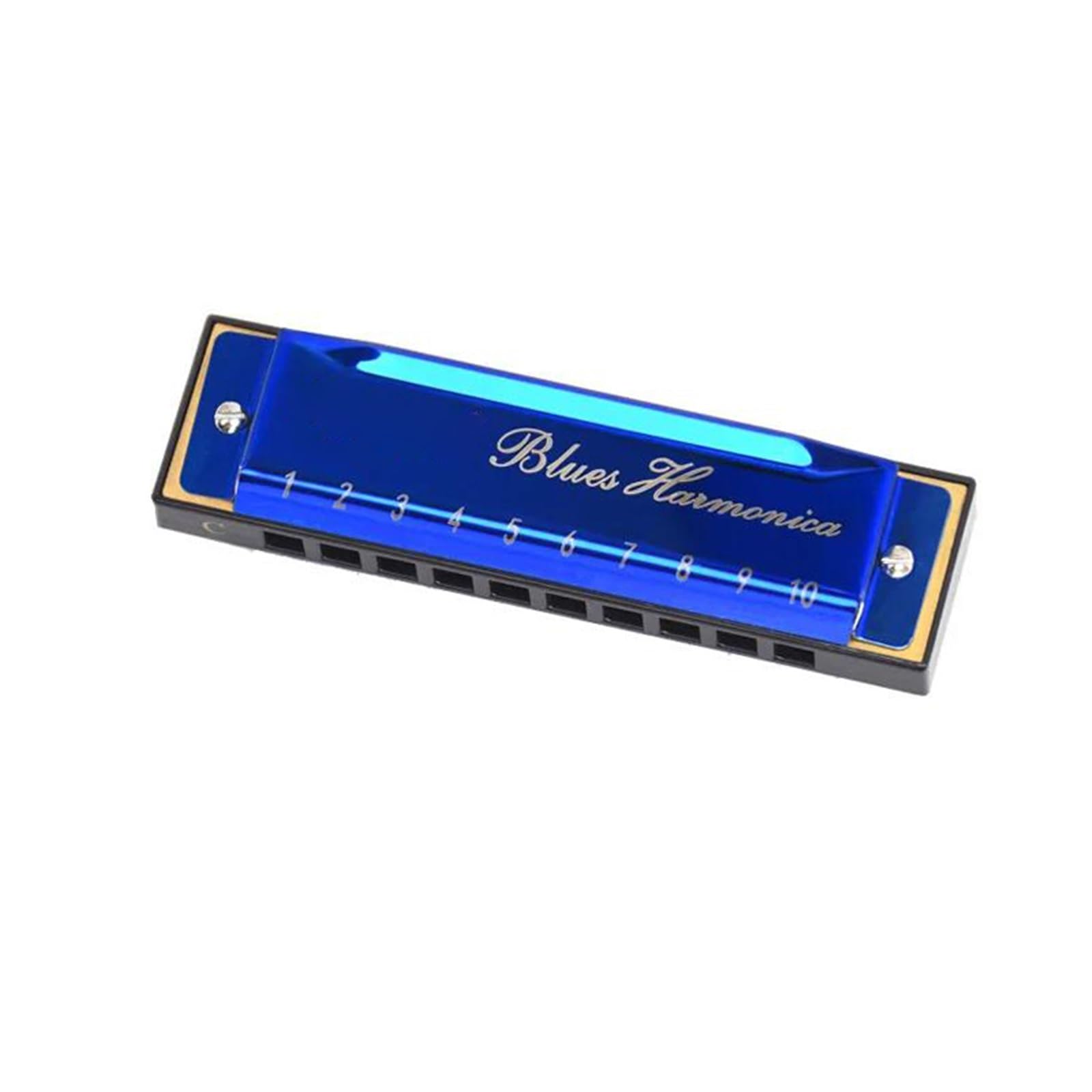 Armonica Per Principianti Armonica A Bocca C Tone Key 10 Fori Armonica A Bocca Arpa Strumenti Musicali Professionali Con Custodia(Blue)