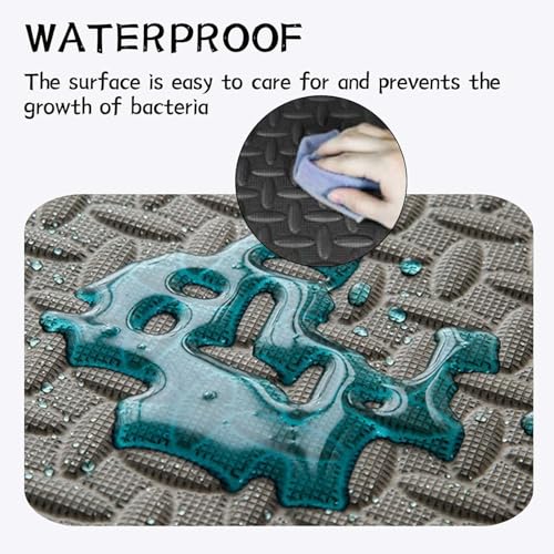 Tapis d'exercice en carreaux de mousse ELzEy anti-choc et lavable - 6