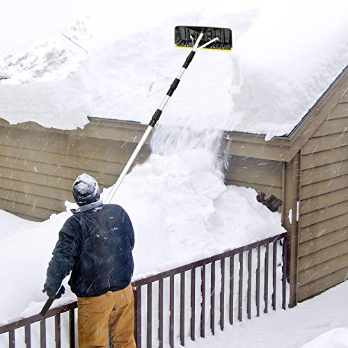 Product Image of the GYMAX Snow Rake for Roof, 21ft Aluminum Roof Rakes with Twist-N-Lock Telescoping Design, Scratch-Free Blade & Anti-Slip Handle, Lightweight Snow Removal Tool for Leaves/Debris