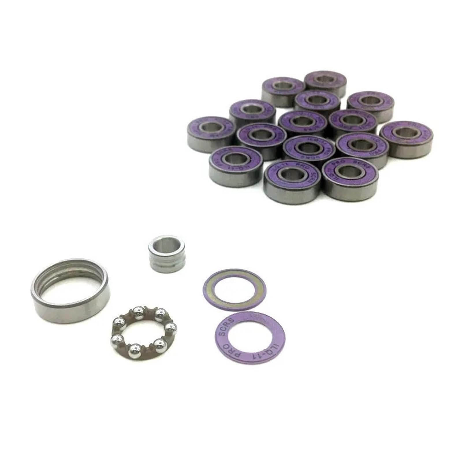 Łożyska rowkowe głębokie, Łożyska kulkowe zwykłe 608-2rs ILQ-11 8mm Zestaw do jazdy na rolkach Longboard 16 szt.