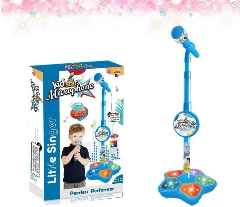 2026 New All-in-Ones Microphone Toy,Kids Microphone with Stand Adjustablewith Adjustable Stand, Colorful Lights, and Echo Effect, for Boys and Girls Christmas Birthday (Pink)