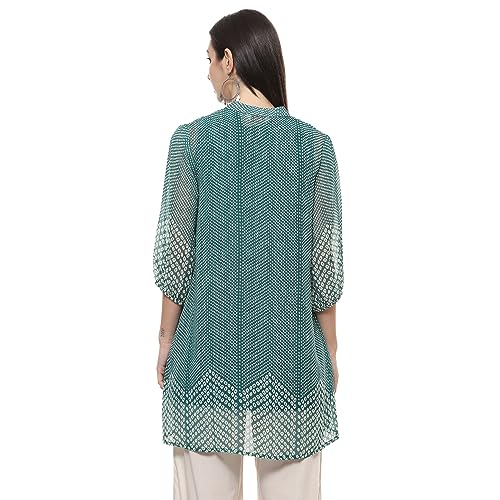 Image of BIBA Women Polyester Straight Printed Top