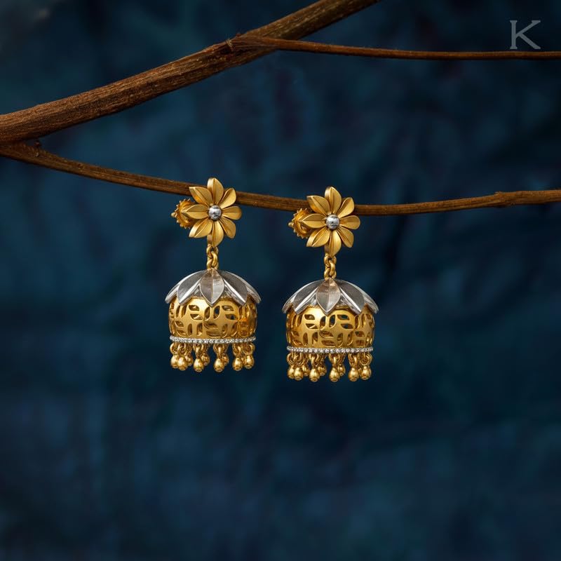 Image of Kisna 9 /14 /18 KT Florrie Yellow Gold Earring For Women