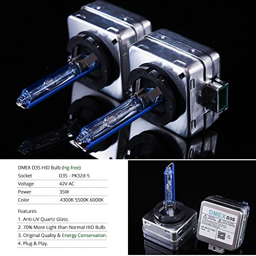 image for DMEX D3S HID Headlight Bulbs Xenon 6000K Cool White 35W Replacement 66