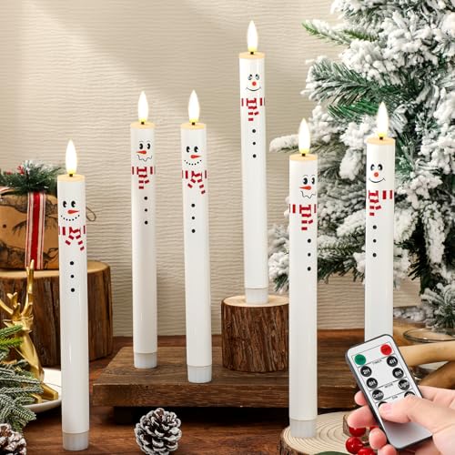 Velas cónicas LED navideñas Whaline para decoración de centro de mesa de invierno 1