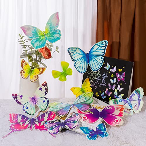12Pcs Large Glow In The Dark Stickers Of Butterflies, Removable Reusable On Textured Wall, Wall Decals For Girls Bedroom, Waterproof Premium Butterfly Wall Décor, Unique Gifts For Girls Kids & Teen #TOP3