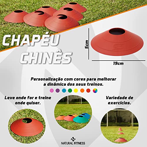 Kit Treino Agilidade Funcional Ginastica Futebol 4 Cones + 6 Chapeu Chines + 1 Escada De Agilidade (