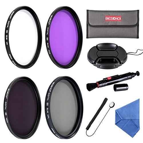 BESCHOI - 67mm Filtro de Camra Lente, Packs de Filtros Fotogrficos para Canon EOS DSLR Cmaras (9 PCS Incluye UV CPL FLD ND4 +Aceesorios)