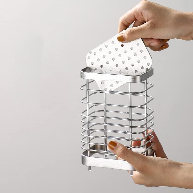 Stainless Steel Utensil Drying Rack Basket Holder No Drilling Kitchen Dish Drainer Dish Drying Rack for Dishwasher(L-Silver)