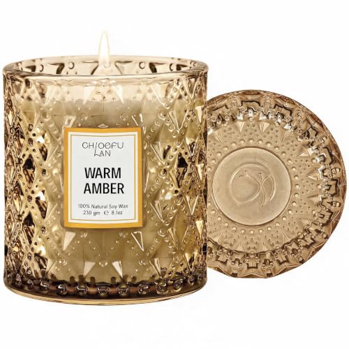 Chloefu LAN Amber Candles, Luxury Candle for Home...