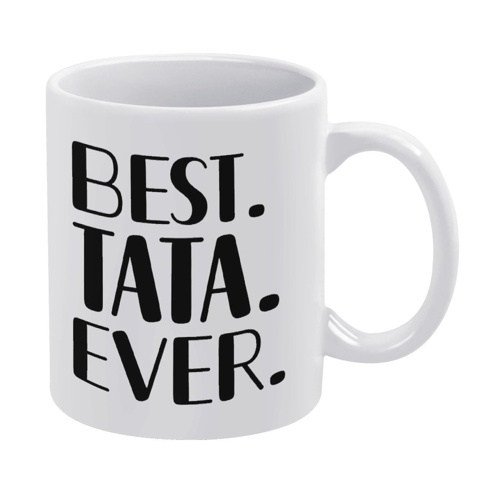 Dad Coffee Mugs Best Tata Ever Father'S Day Dad Gift Ceramic Coffee Cup Birthday Gifts For Men Women 11Oz White