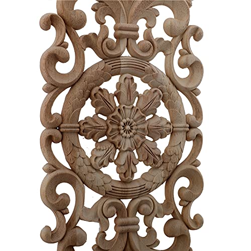Applique en bois sculpté de 32x16cm pour décor de meuble style européen