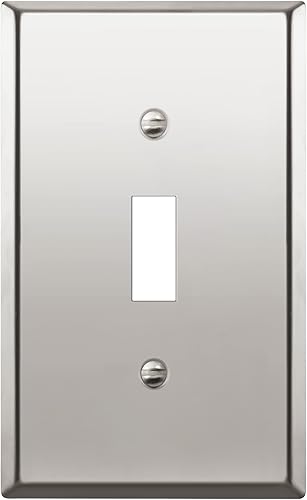 ENERLITES Placa de Pared Metálica para Interruptor de Luz de Palanca, Acero Inoxidable 201, Resistente a la Corrosión, Tamaño Estándar 1-Gang 4.50"