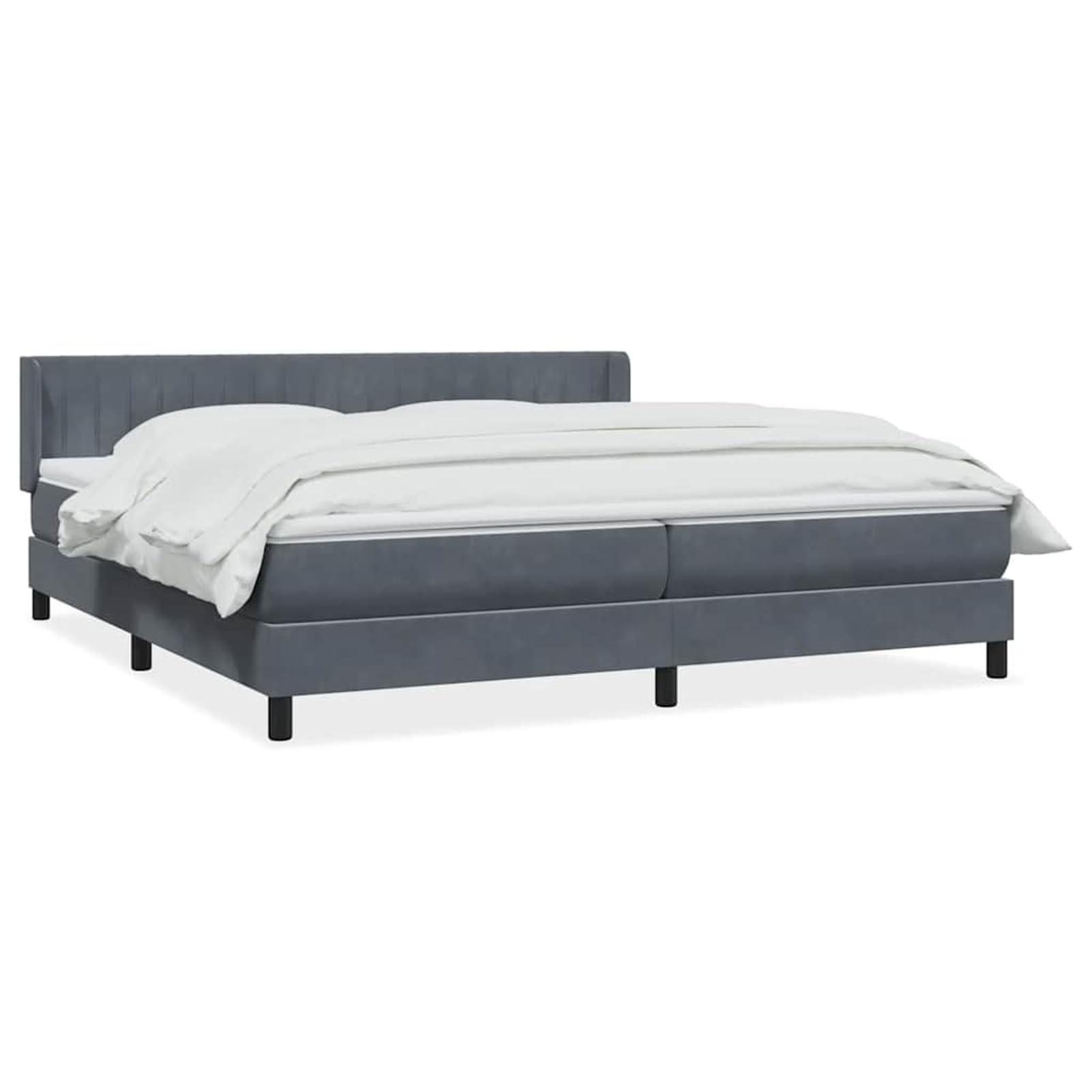 ATOMSTACK MAKER Letto a molle, 180 x 210 cm, con materasso a molle insacchettate, testiera in velluto regolabile in altezza (grigio scuro), coprimaterasso traspirante e rete a doghe, per camera da