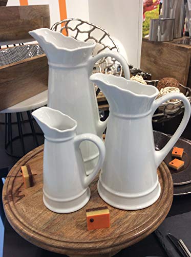 IMPULSE White Porcelain Pitcher Set 1 Small 1 Medium 1 Large