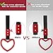 Frienda 4 Pieces JDM Heart Shaped Car Handle Straps Drift Charm Rear Bumper Warning Ring Decor Subway Bus Broken Heart Handle for Car Interior Black and Red(Black, Red)