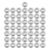POPETPOP 50 Pièces Écrous Autobloquants à Tête Plate à Denture Droite Écrous à Bloc...