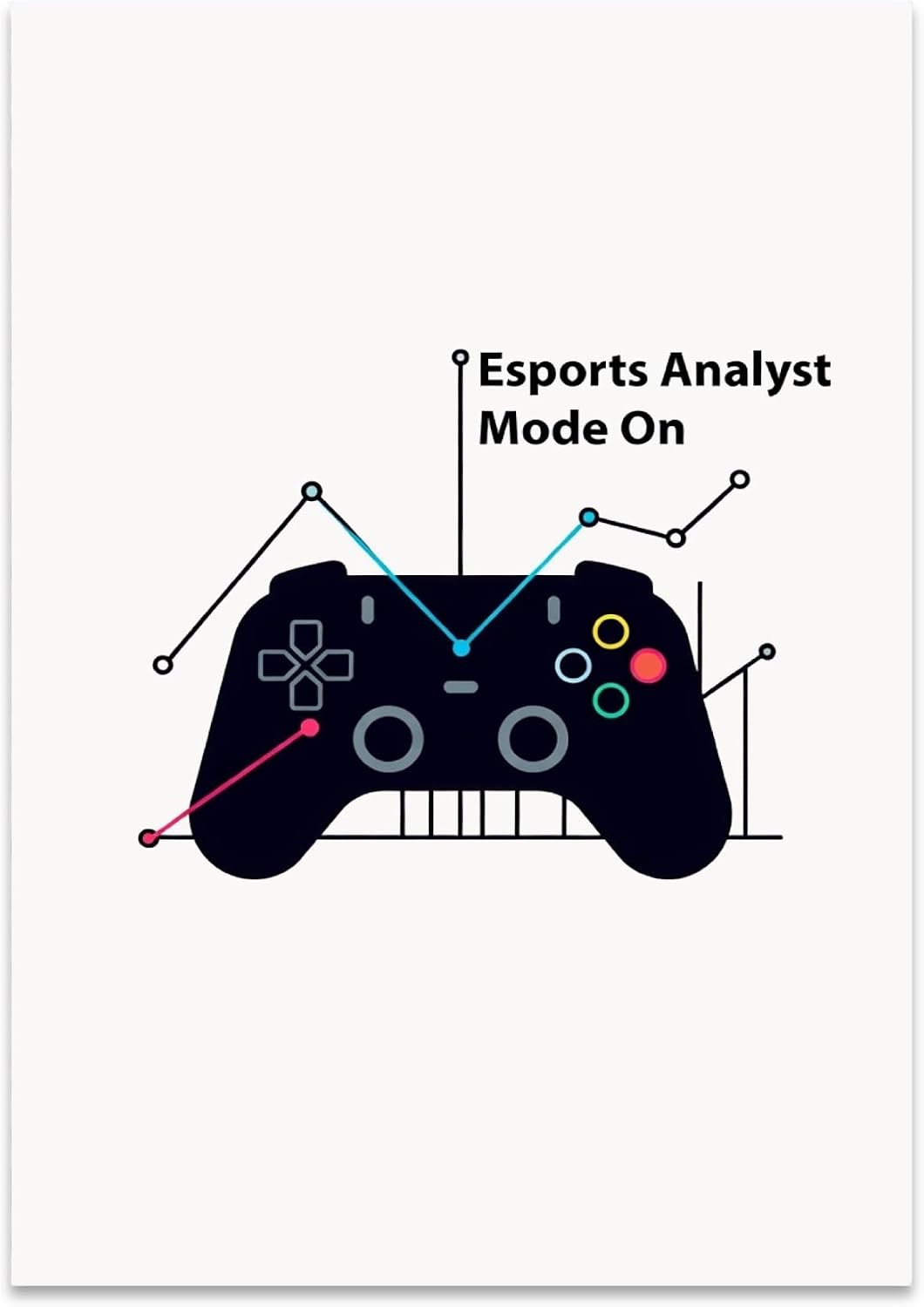 Gamer Wall Art Poster Print - Esports Analyst Mode On - 13x19 - Modern Minimalist Style