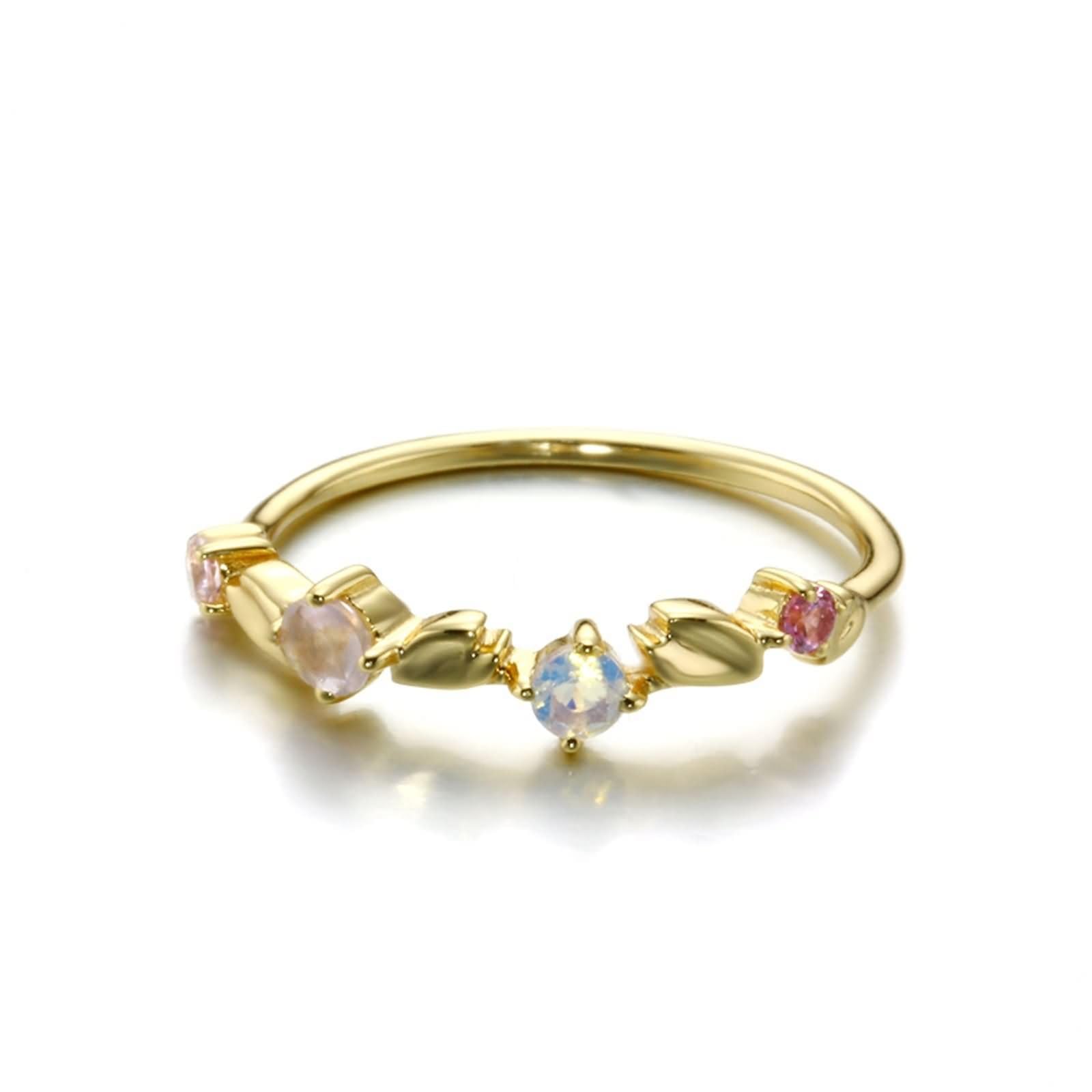 Beydodo Anillo de Boda Oro Amarillo Mujer 9 14 18Kilates con Redondo con Cristal, Anillos de Mujer de Boda Oro