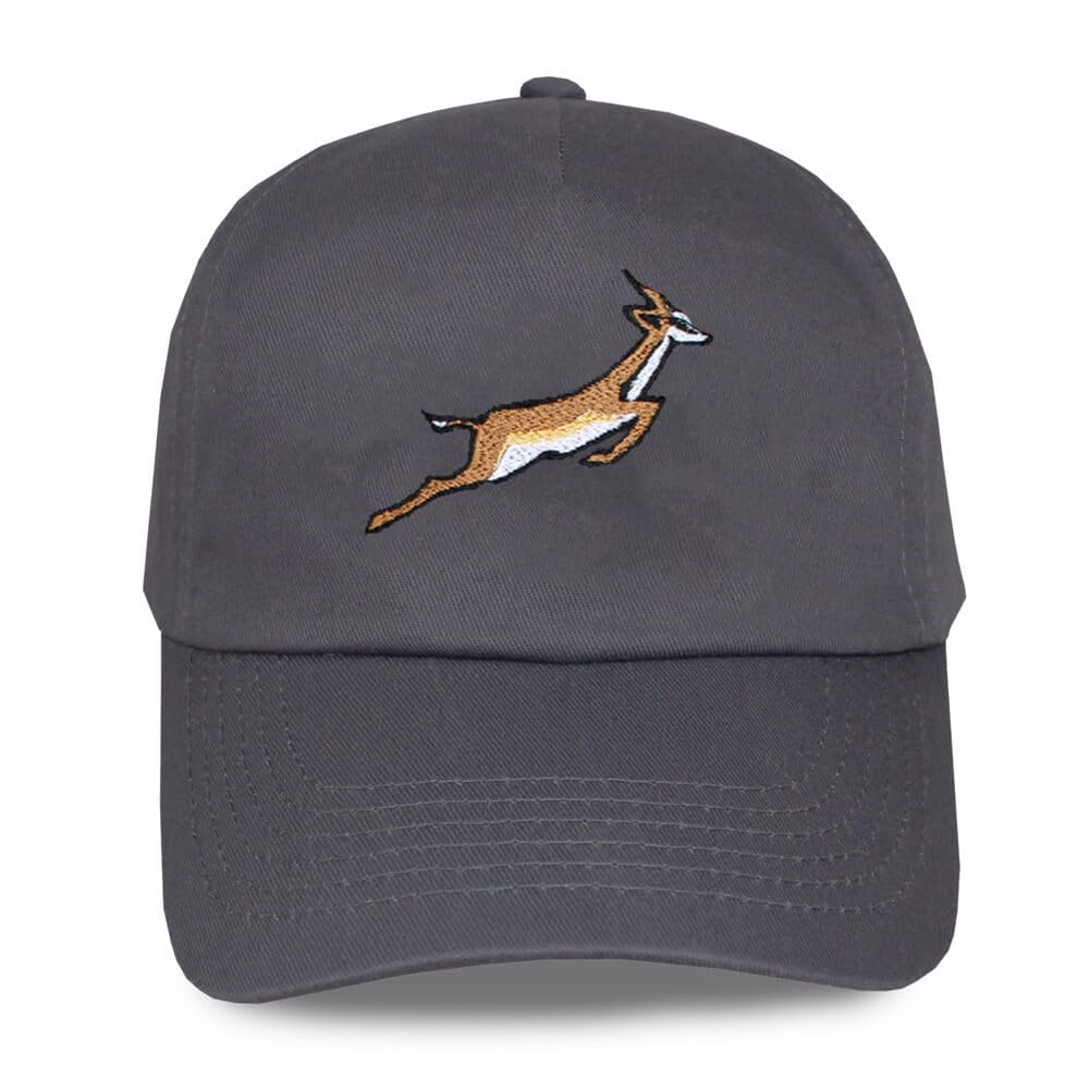 TeddyT's Kid's Springbok Embroidered Baseball Cap Hat (5-10 Years) (UK, Age, 5 Years, 10 Years, Dark Grey)