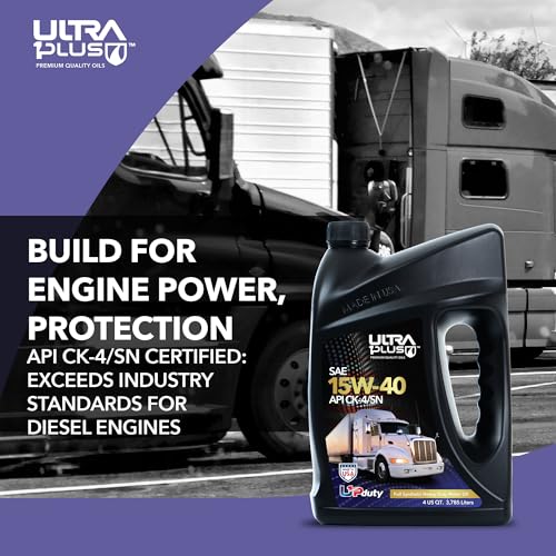 Ultra 1Plus SAE 15W-40 Full Synthetic Heavy-Duty Diesel Engine Oil - 15W 40 Motor Oil API CK-4/SN (1 Gallon)