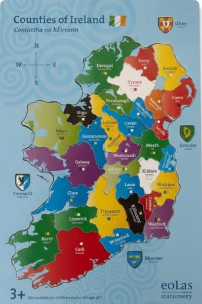 Wooden Counties of Ireland Jigsaw Puzzle - 32 Pieces